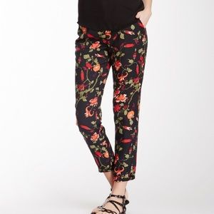 NWT JOIE shaelyn silk floral trousers size 8
